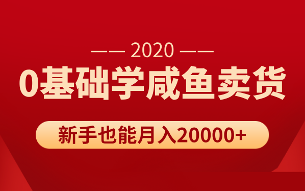 新手0基础学咸鱼卖货,也能轻松月入20000+【价值998元】插图 新手0基础学咸鱼卖货,也能轻松月入20000+【价值998元】插图