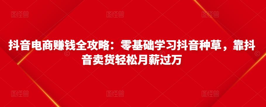 抖音电商赚钱全攻略:零基础学习抖音种草,靠抖音卖货轻松月薪过万插图 抖音电商赚钱全攻略:零基础学习抖音种草,靠抖音卖货轻松月薪过万插图