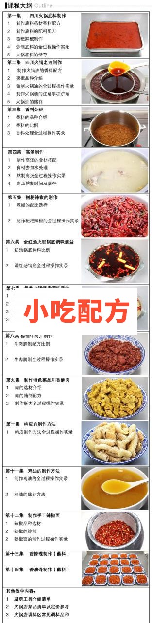 正宗四川火锅配方火锅底料全套技术视频教程 小吃技术联盟配方资料 第3张