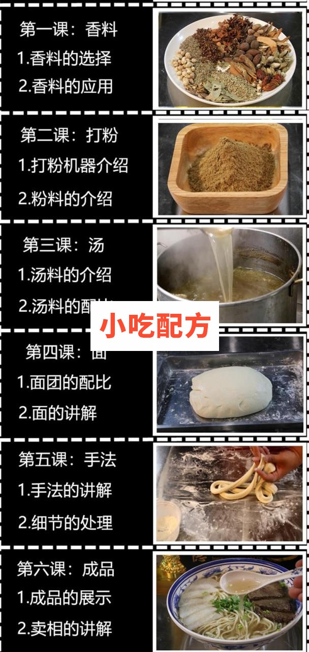 兰州拉面技术配方视频教学资料 小吃技术联盟配方资料 第2张